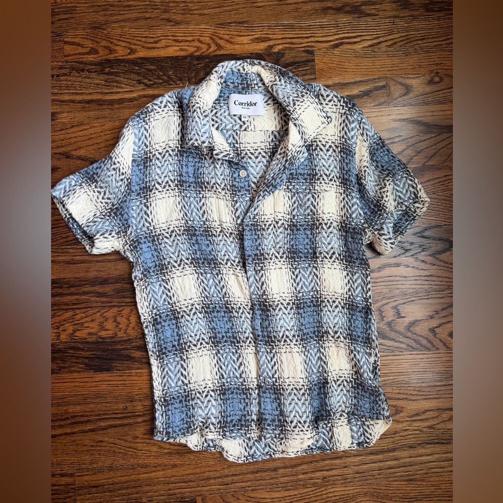 Men’s Corridor Blue and White Plaid Shirt